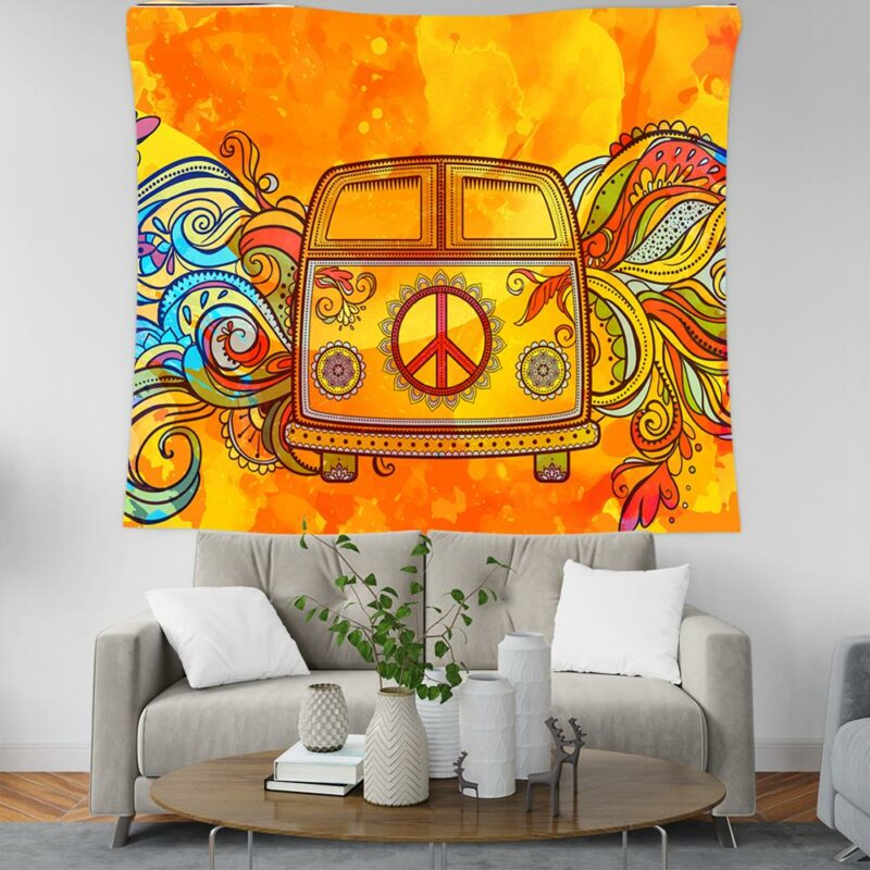 Tenture murale Hippie jaune