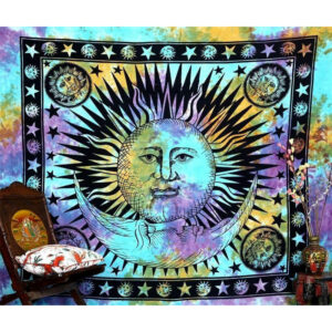 Tenture Murale Hippie Sun & Moon Colorée